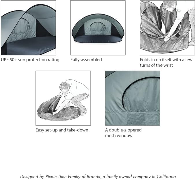 PICNIC TIME NCAA Texas A&ampM Aggies Manta Portable Beach Tent - Pop Up Tent - Beach Sun Shelter Pop Up