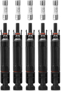 15A Multi-Contact Solar Fuses Holder Inline PV Inline Fuse Holders 15A for All Solar Connectors and Solar Panel IP67 Waterproof Fuse Connector Solar Surge Protection Device 5 Pack