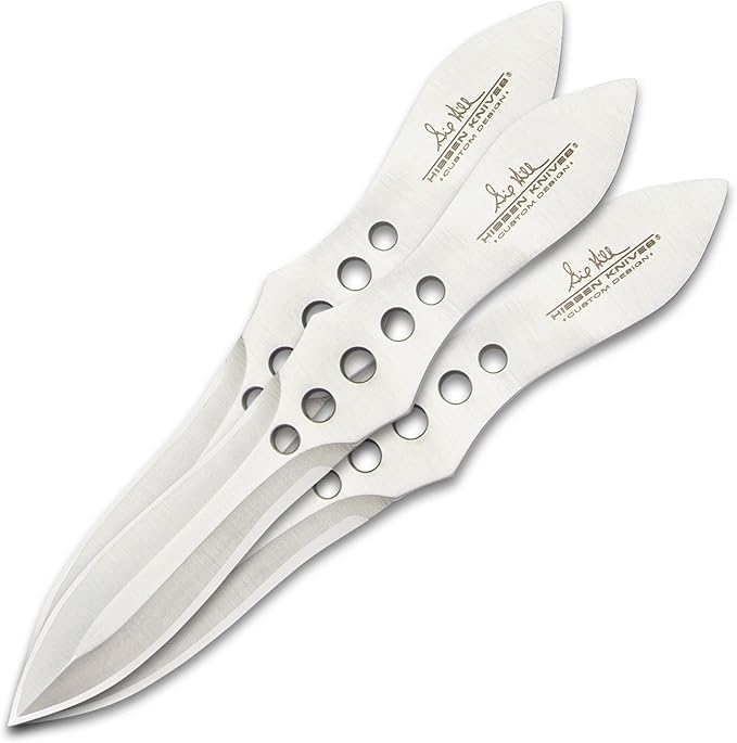 Hibben Throwing Axe and Knife Set | One-Piece 3Cr13 Stainless Steel Construction | Tough Nylon Belt Sheath | Includes Six Throwers | Curved-Grip Design | Accurate Throwers to Hone Your Skills