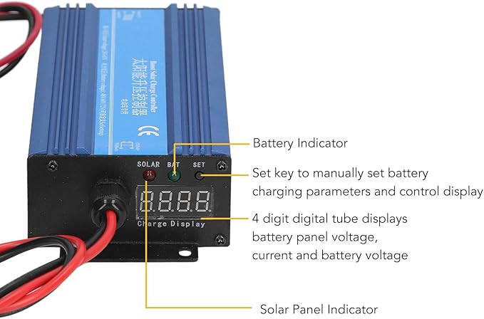 Dioche Boost MPPT Controller Solar Boost Charge Controller MPPT 600W 48V/60V/72V HighEfficiency Solar  4-Digit Digital Display Lithium Battery Compatible Child