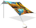 Beach Canopy with Windproof Ropes &amp Sandbags Beach Tent Sun Shade Sun Shelter for Camping Trips Fishing Backyard Fun or Picnics Autumn