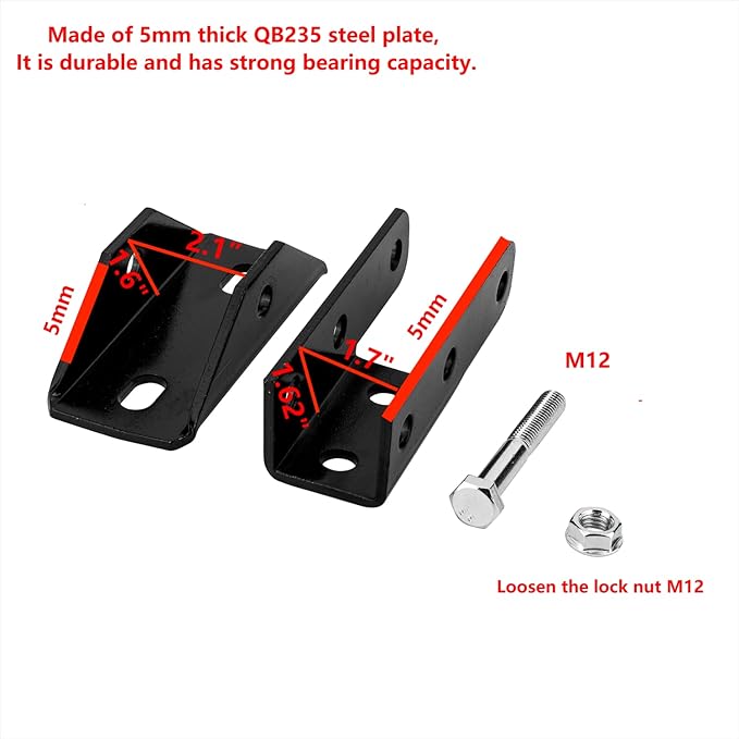4-Pack Heavy Duty 180 Degree Turn Joint Connector BracketsBase for All 1-5/8 Strut ChannelSolar Panel Bracket for 3-Way Channel Cross Section.(Black)