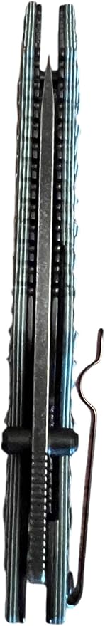 HOFFNER 3.5 EDC Folding Knife with Pocket Clip VG10 Japanese Stainless Steel Black Acid Washed Tanto Blade - (Chiseled Dark Ops Aggressive Texture Grip) - Camping Hiking Outdoor Survival
