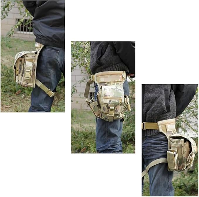 Drop Leg Bag for Men Tactical Metal Detecting Thigh Pack Tactical Drop Leg Bag Utility Pouch (Jungle Digital)