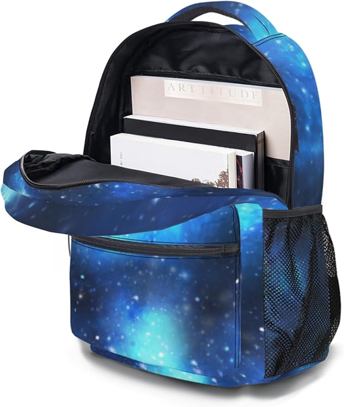 Galaxy Backpack for Teen Girls and Boys Cosmic Pattern Lightweight School Backpack 17.32 x 12.59 x 5.9 Inch for Ages 10 to 14 Starry Sky Bookbag for Back to School and Daily Use