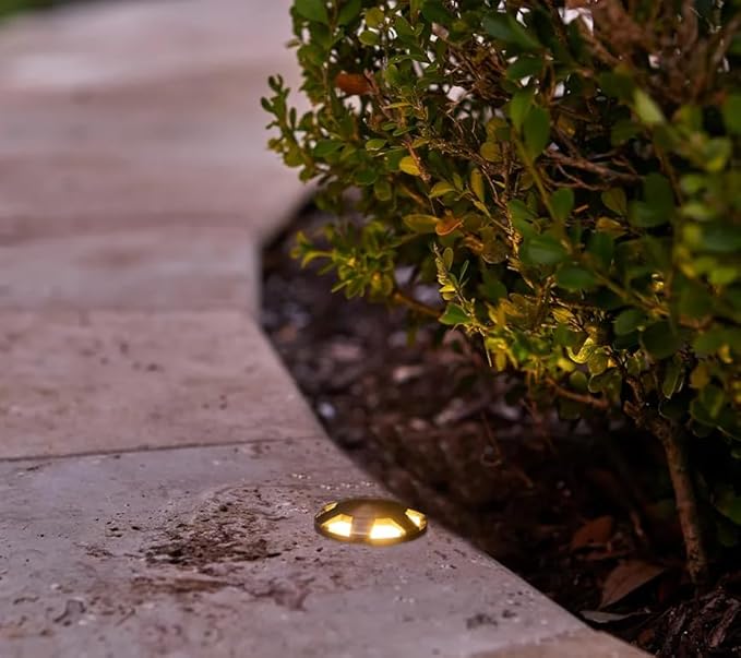 VOLT 12V 3.5W 2700K Warm White IP67 Watertight 330 Lumen Solid Brass BuddyPro Plus LED Puck Light (Turret Top) for Deck Step or Hardscape Outdoor Lighting