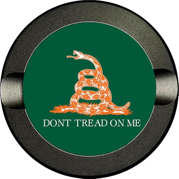 Brotherhood Metal Zyn Can | Metal Container for Zyn | Don't Tread on Me Flag | Gadsden Flag | Green Orange White