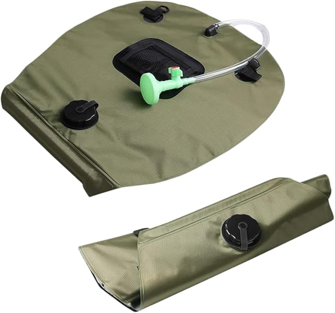 SUPVOX Portable Solar Shower Bag Nozzle for Outdoor Camping and Hiking Easy Use Outdoor Water Storage Olive Green
