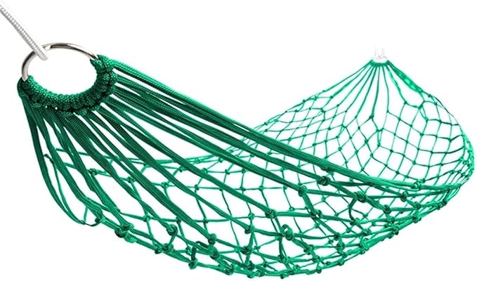 Portable Hammock Portable Hammock Swing Bed Meshy Rope Hammocks Sleeping Net Bed with 2 Tree Straps for Outdoor Beach Garden Backyard for Backpacking Beach (Color : Green)