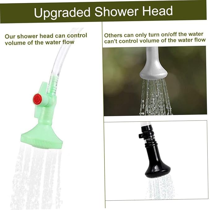 Solar Shower Bag for Camping Hiking Outdoor Activities Portable Water Storage with Shower Nozzle Easy to Use Displays Water Temperature Olive Green