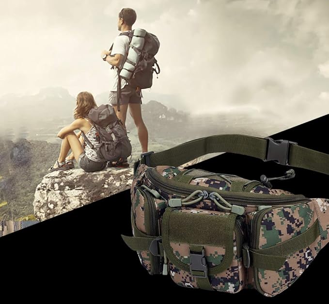 Tactical Fanny Pack Waist Bag Pack Sling Bag Range Bag Utility Hip Bag with Adjustable Strap for Outdoor Sports Jogging Walking Hiking Cycling (DW)