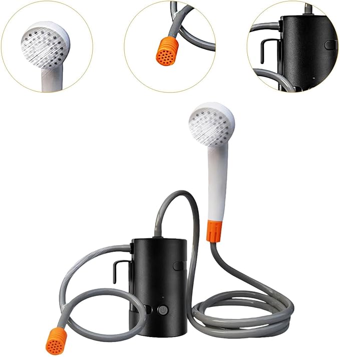 kowaku Electric Shower Kit with Suction Cup and Hose for Outdoor Use