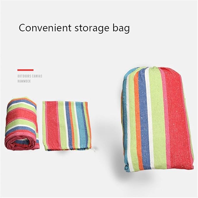 Portable Hammock Ultralight Camping Canvas Portable Hammock Rainbow Outdoor Leisure Hammocks for Backpacking Beach