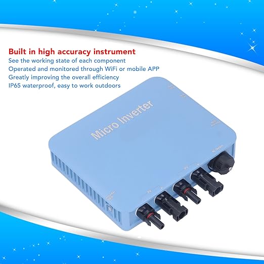 Yunseity Micro Inverter 120V 230V Solar Grid Tie Inverter IP65 DC to AC Control Pure Sine Waving Inverter MPPT Solar Input 20V-60V Output 80V-280V for Solar System
