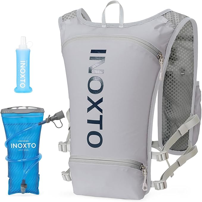 INOXTO Running Hydration Vest BackpackLightweight Insulated Pack with 1.5L Water Bladder Bag Daypack for Hiking Trail Running Cycling Race Marathon for Women Men