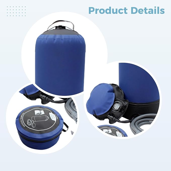 11L Portable Camping Shower Outdoor Solar Shower 2.9 Us Gal with Pump and Nozzle Foldable