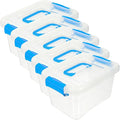 Levemolo 5pcs Stackable Storage Bins for Organization Material Desk Storage Organizer Lids Portable Makeup Container for Home Office