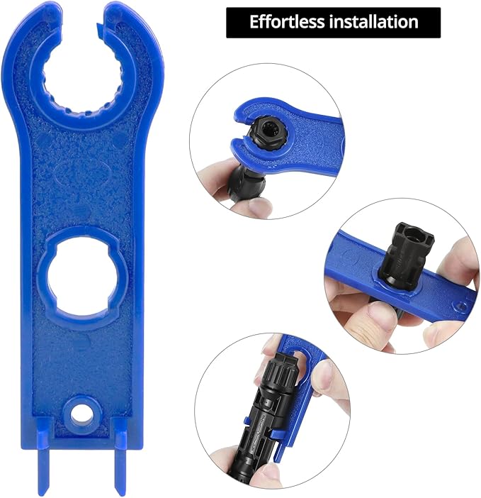 QWORK Solar Crimper Tool Kit - 13 Piece Set with High-Carbon Steel Crimper Solar Connectors Spanner Wrenches and Durable Zipper Case for Solar Panel Cable Assembly