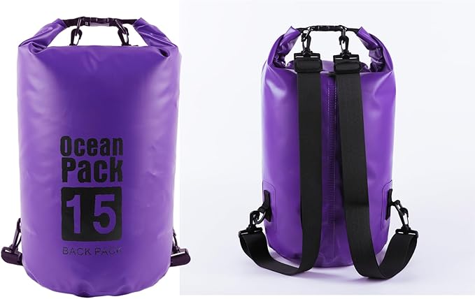 Waterproof PVC Meshes Backpack for Adventure Practical Rope Closure Dry Bag Outdoor Daypack with Shoulder Strap