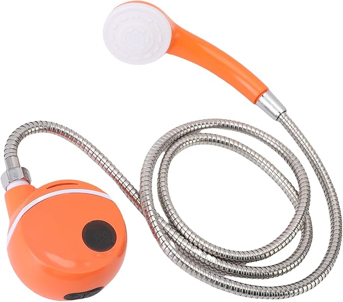 Kikumi Portable Camping Shower 2200 MAh Rechargeable Shower Pump with Shower Head for Walks for Car Pet Washing