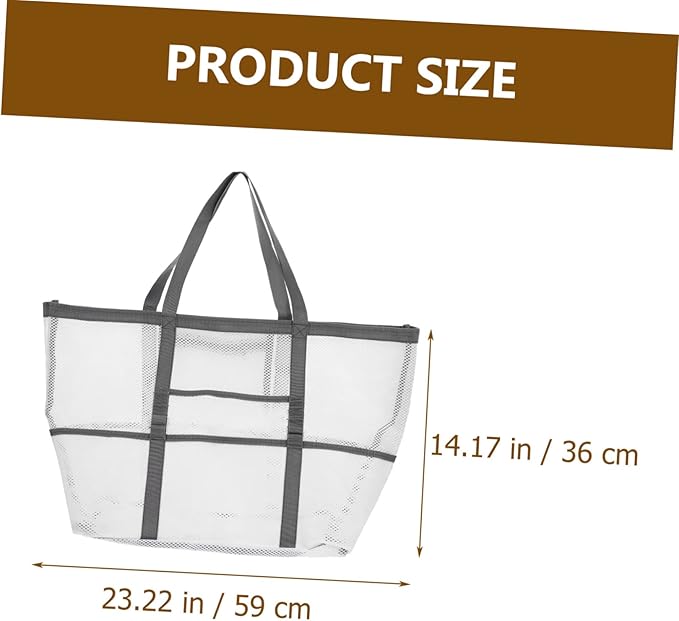 Housoutil 2pcs Portable Beach Toiletry for Toy with Organizers Use Multifunctional Mesh Bag Handle Basket Whitex4pcs 59x36cmx4pcs