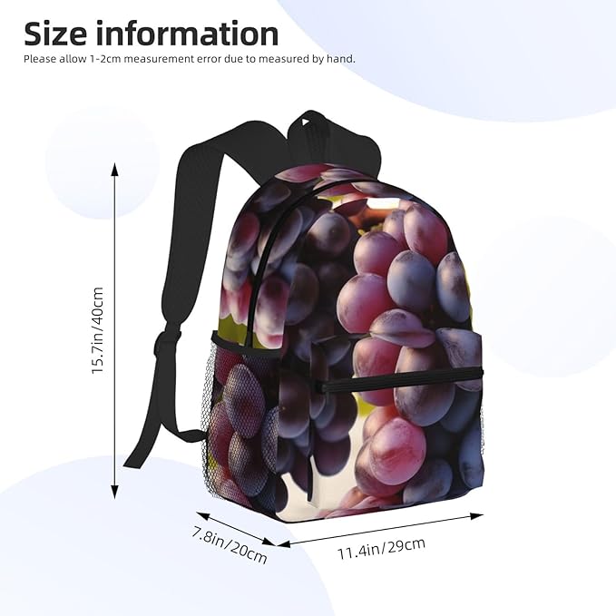 Travel Backpack For Men Women Desert Grapes Printing Waterproof Lightweight Casual Backpack Bag 20l Large Computer Daypack