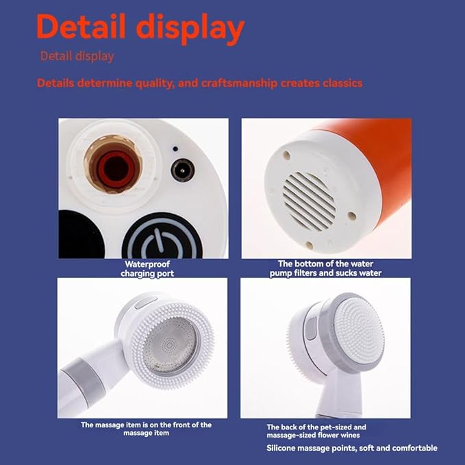 Portable Camping Shower Outdoor Electric Shower Pump Upgraded Rechargeable Model with Intelligent Digital Display