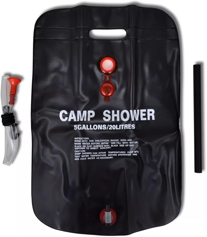 20L Shower Bag Set of 2 Portable Shower Bag with Shower Head Bag PVC for Outdoor Hiking Climbing Travel