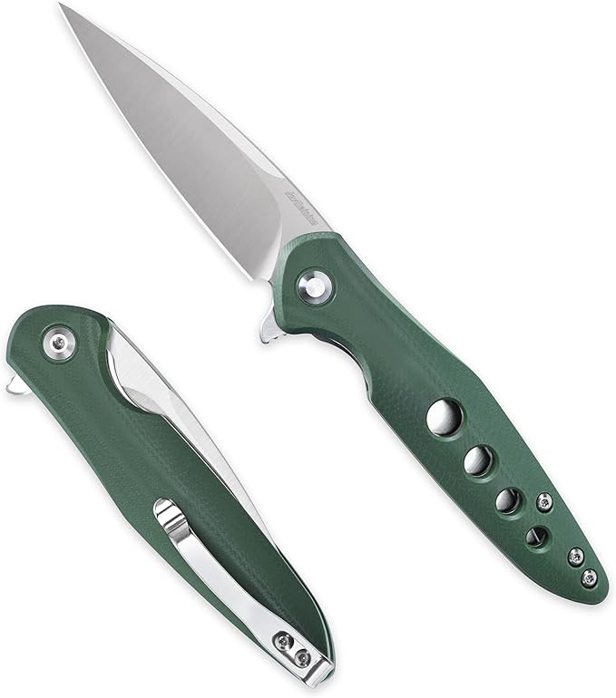 Hummingbird Lightweight Pocket Knife Symbol of Luck &amp PrecisionD2 Steel Folding Blade with Military Green G10 Handle Lightweight Everyday Carry Knife for Husband Dad Unique EDC Gift with Pre