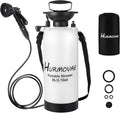 2.1 Gallon (8L) Portable Shower 10 Spray Modes Pressurized Beach Shower with Nylon Insulated Sleeve Camping Shower for Travel &amp Sand Rinse Surf Shower Portable Water Sprayer White
