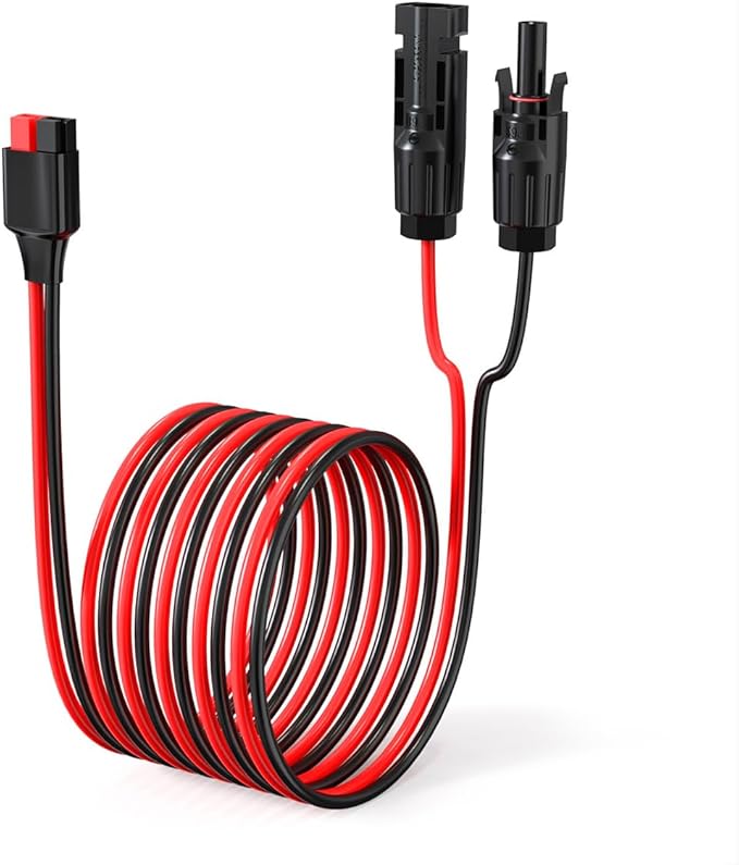 ELFCULB 10AWG 35FT Solar Panel Cable to Anderson Connector 2 6 10 20 35 50FT Solar Extension Cable for Portable Power Station Solar Generator Battery Pack(35FT)