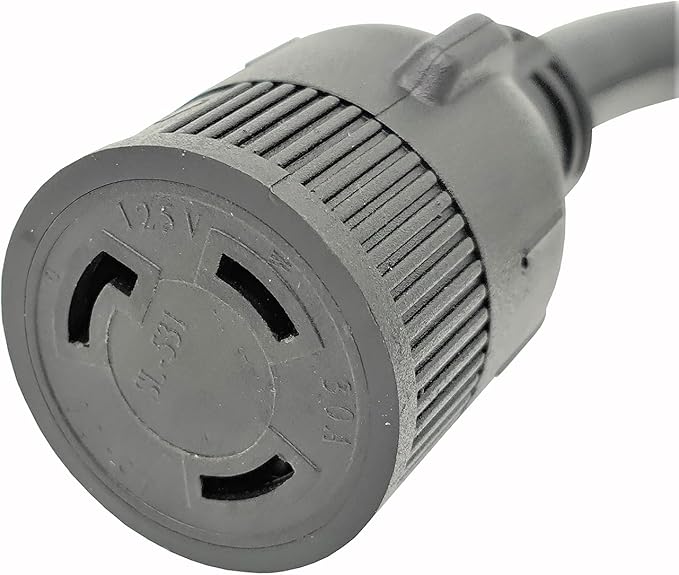 Parkworld 62701 AC Power Adapter Cord NEMA L6-30P Male to L5-30R Generator 30A Outlet for PDUs 125 Volt 1.5FT