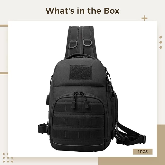 Tactical Sling Bag For Men Concealed Carry Backpack Premium Oxford Fabric Water-Resistant Ideal For Travel And Outdoors