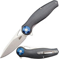 Eafengrow EF76 Folding Knife for Camping EDC Pocket Knife with G10 Handle &amp D2 Stone-washed Blade Hunting Outdoor Tool (black)