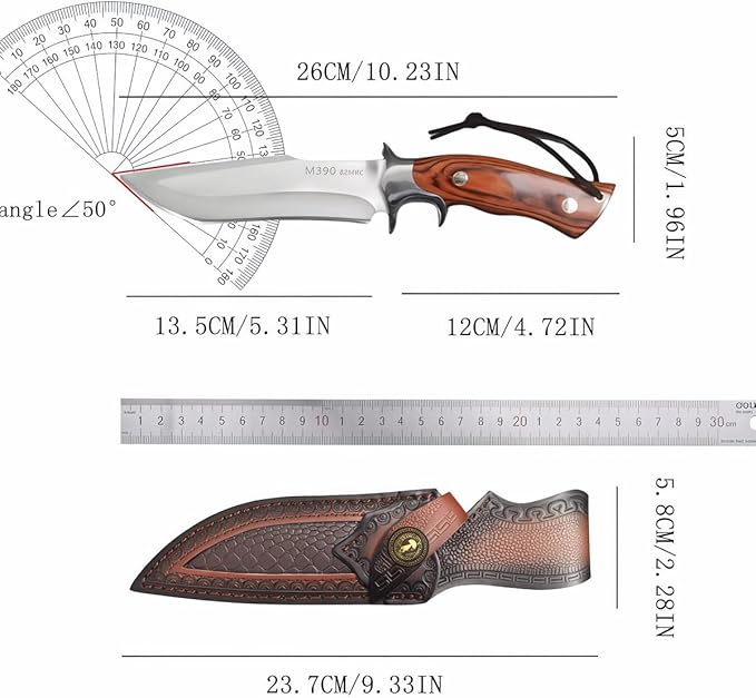 Heavy Duty Machete Knife 10.23 Full Tang Fixed Blade with Belt Sheath Carbon Steel Outdoor Camping Survival Tool