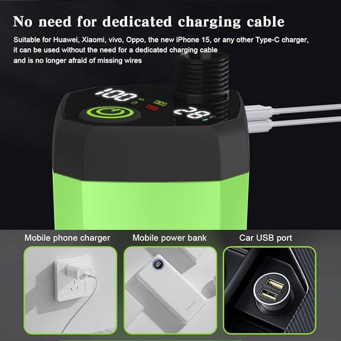Portable Camping Shower Outdoor Shower Pump with 6000mah Rechargeable Battery Stepless AdjustmentElectric Camping Shower Head for Camping Hiking Traveling