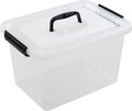 Farmoon 12 Quart Clear Storage Bin Plastic Stackable Box/Cotainer with Lid and Black Handle