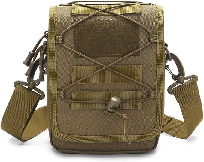 Multi-Purpose Tactical Molle Utility Pouches Compact Waist Pack Military Water-Resistance Casual Satchel Bag Fanny Pack(Khaki)