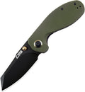CJRB Folding Pocket Knife Maileah Tactical Knife with AR-RPM9 Powder Steel Balde and G10 Small Tactical Pocket Knife EDC for outdoor survival hunting camping J1918 (Black Blade/Army Green)