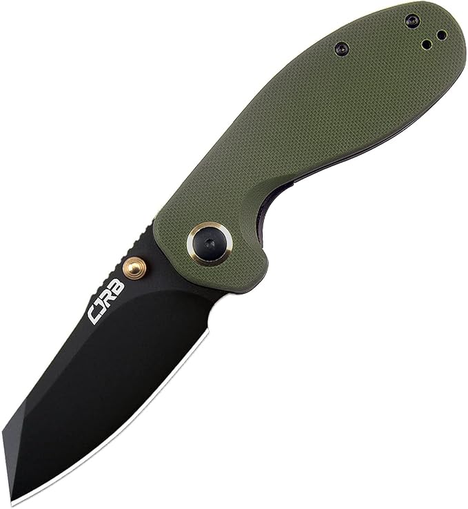 CJRB Folding Pocket Knife Maileah Tactical Knife with AR-RPM9 Powder Steel Balde and G10 Small Tactical Pocket Knife EDC for outdoor survival hunting camping J1918 (Black Blade/Army Green)