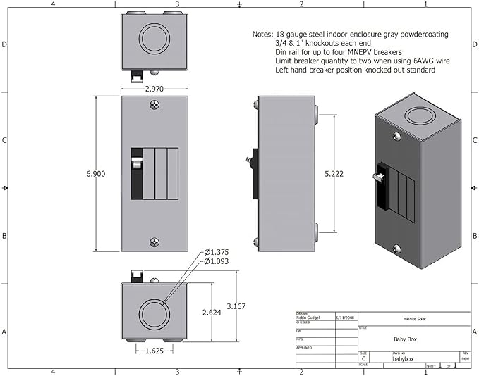 MidNite Solar MNBABYBOX Baby Box Enclosure