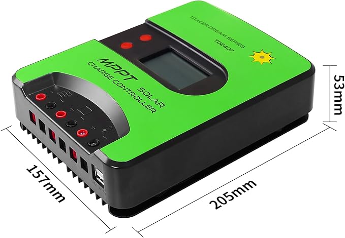 40A MPPT Solar Charge Controller 12V/24V Automatic Maximum PV 100V Charge Controller Built-in WiFi Adapter with LCD Display for Gel-Sealed Immersion AGM and Li-Ion Batteries (WiFi)