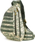 Tactical Backpack 14 Inches Crossbody Laptop Chest Bag Single Shoulder Rucksack Hiking Pack for Outdoor(ACU)