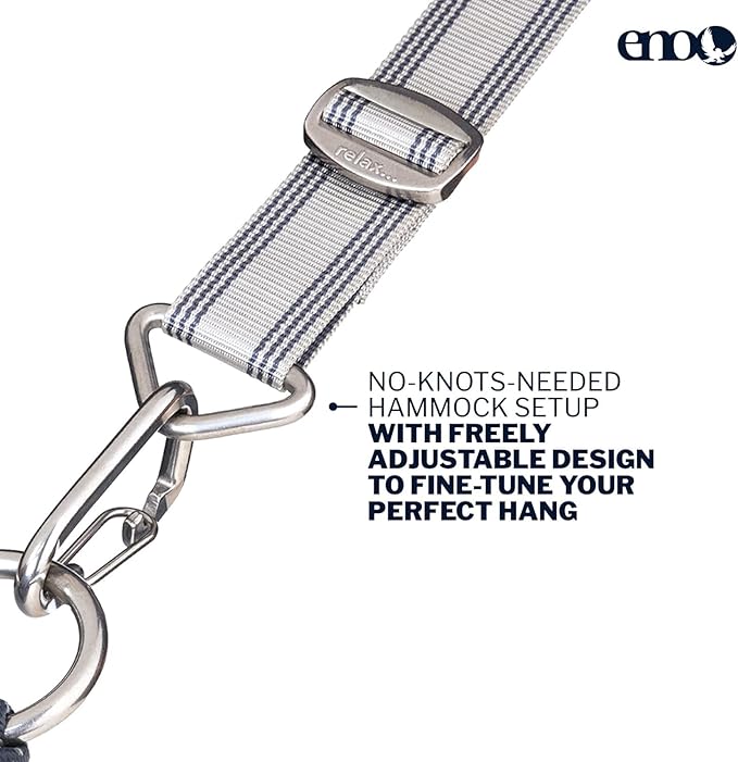 ENO Apollo Suspension System - Tree Strap for Hammock - Hammock Accessories for Backyard Patio or Balcony Furniture and Decor - Grey/Charcoal