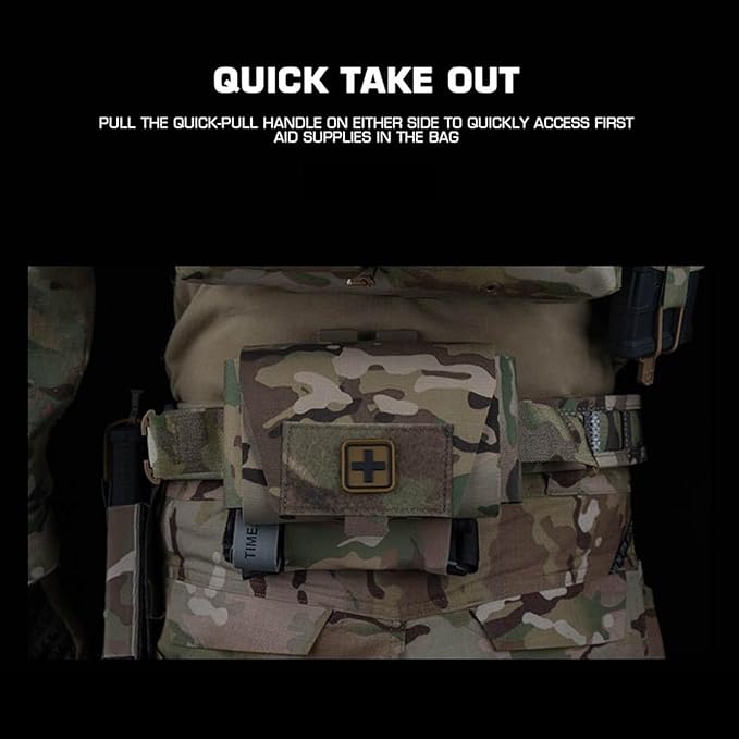 Tactical IFAK Pouch Molle First Aid Belt Bag with Quick-Release Mount Durable Nylon Medical Utility Pack for Outdoor Training