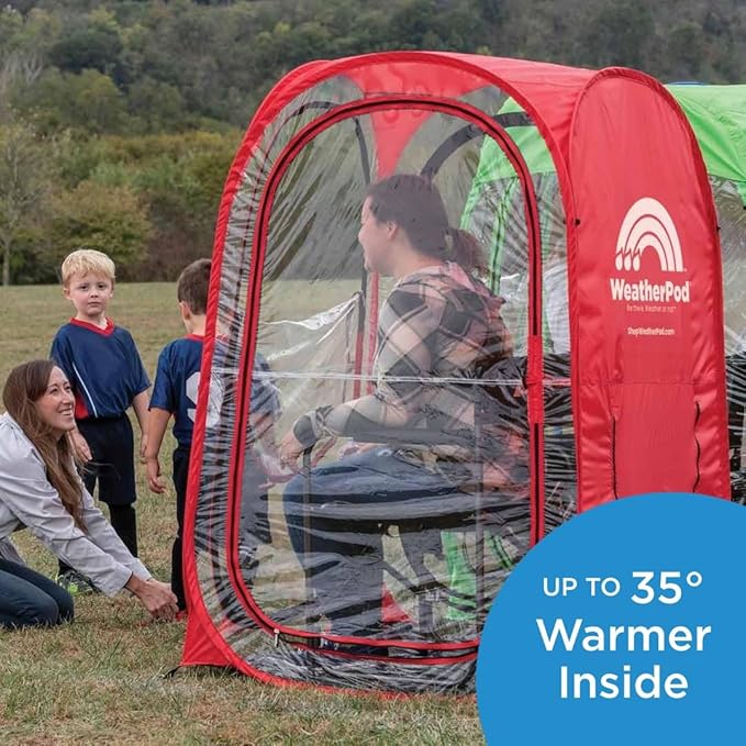 WeatherPod® Pop-Up Sports Tent 1-2 Person – Instant Setup MyPod™ Original Shark Tank All-Weather Pod Shelter for Outdoor Sports Rain Wind &amp Cold