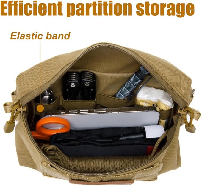 Tactical Molle Admin Pouch Waterproof Utility Tool Pouch Gadget Storage Bag with Hook&ampLoop Fastener for Backpacks ﻿