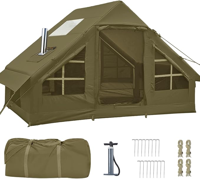 Inflatable Tents for CampingEasy Blow Up Tent with Hand Pump4 Seasons Waterproof Air Inflatable Camping Tent House for Family Weekend Camping