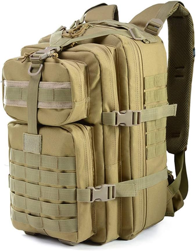 Outdoor Sports Pack Hiking Bag Tactical Rucksack Camo Knapsack Combat Camouflage Tactical Molle 40L Backpack - Tan