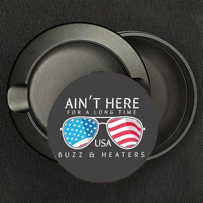 Buzz &amp Heaters Metal Container for Zyn | Holder | Can | Pouch | Americana Gifts | Ain't Here for A Long Time